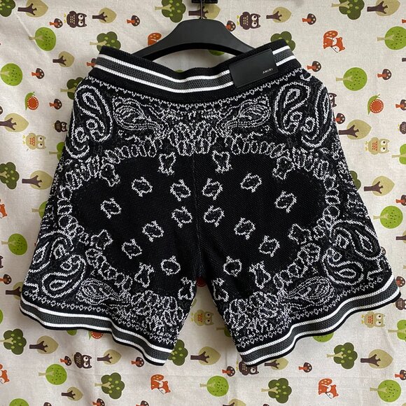 Amiri Mens Black Retro Print Sports Shorts Size M - Picture 6 of 7